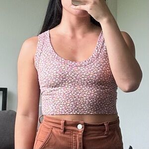 Lou & Grey Pink Crop Tank Top